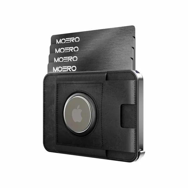 Moero Linea AirTag M2 Pro Airtag portafoglio Black MagSafe