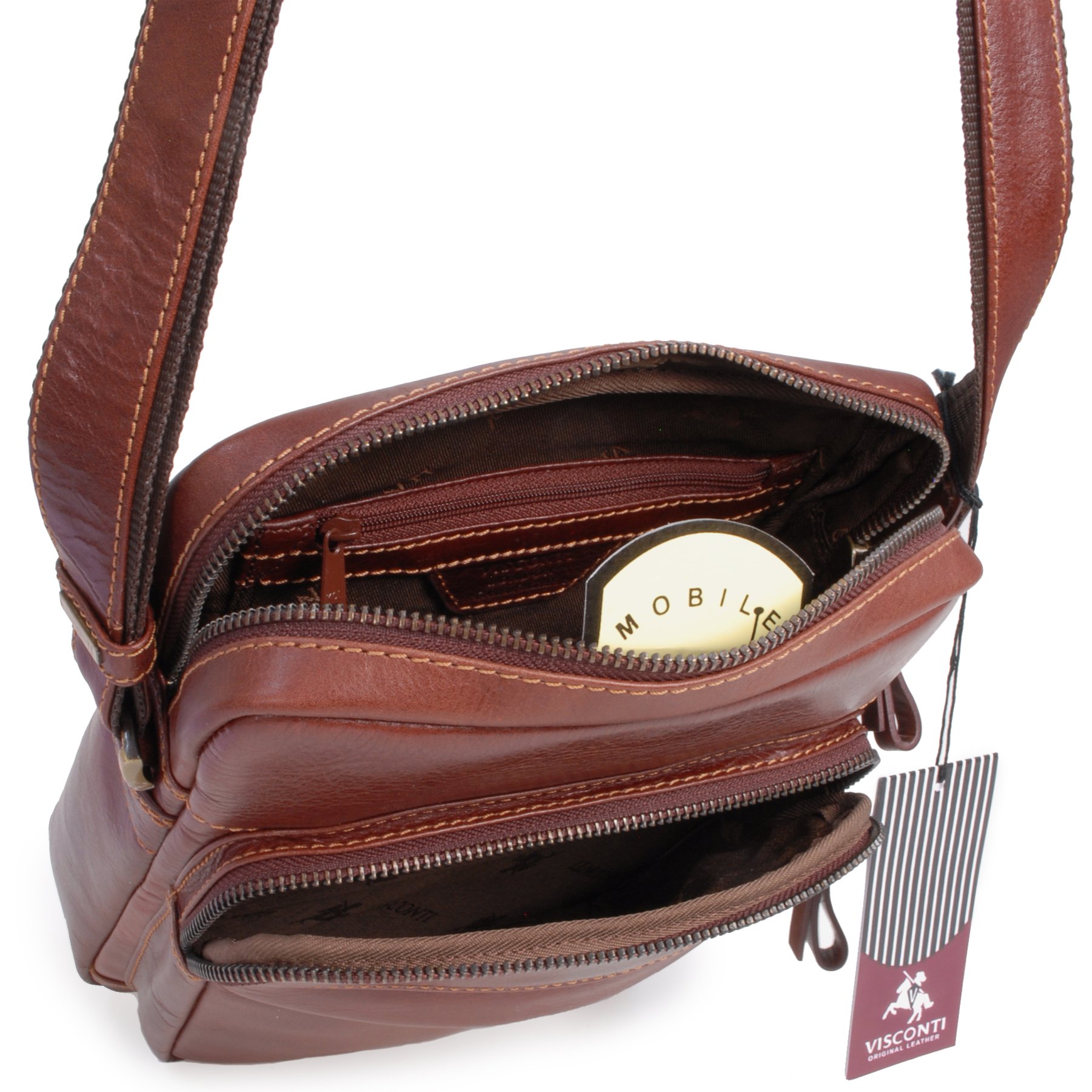 Visconti Hunters Bags VT1 Cruz borsa a tracolla midi marrone chiaro