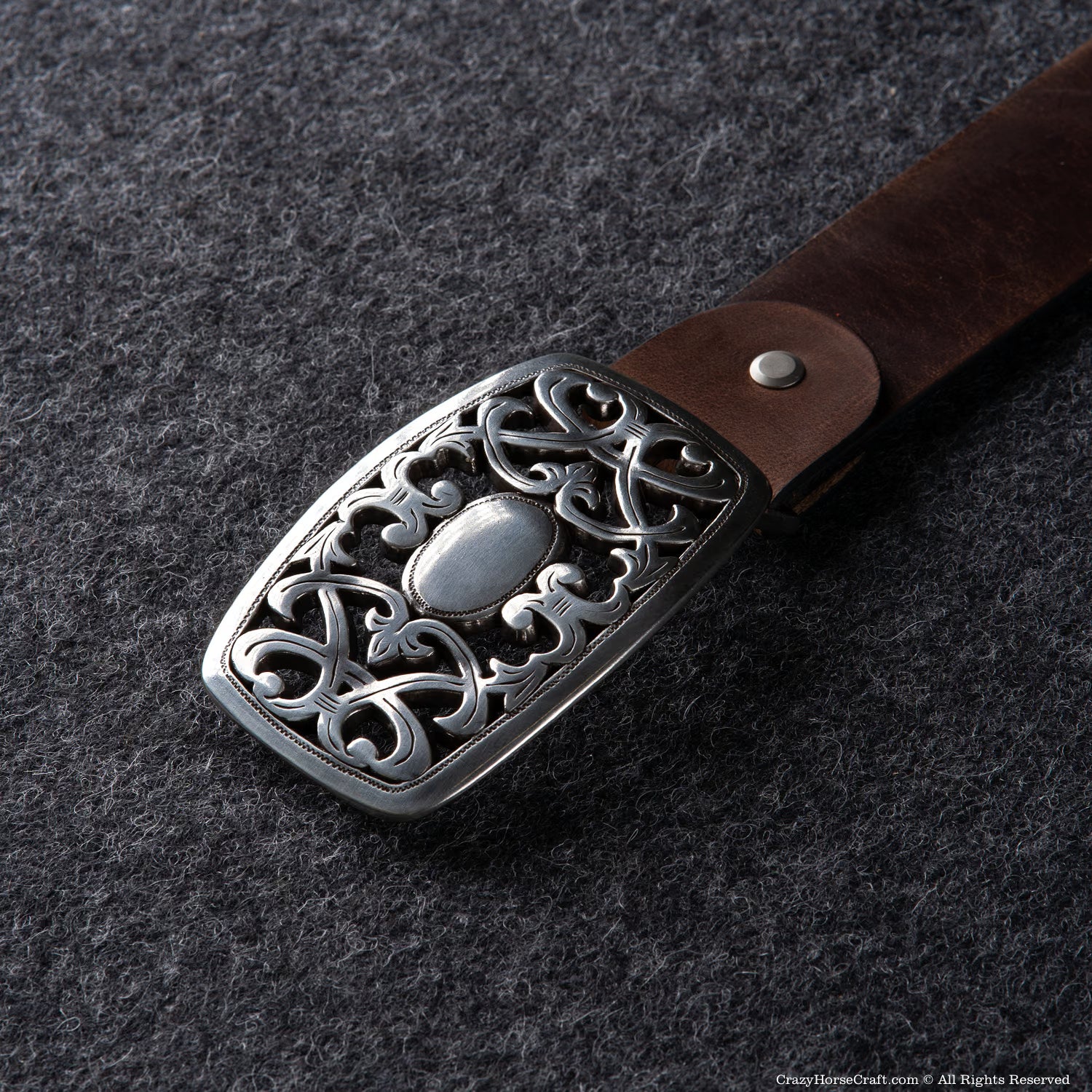 Crazy Horse Craft Belts cintura in pelle marrone conciata al vegetale
