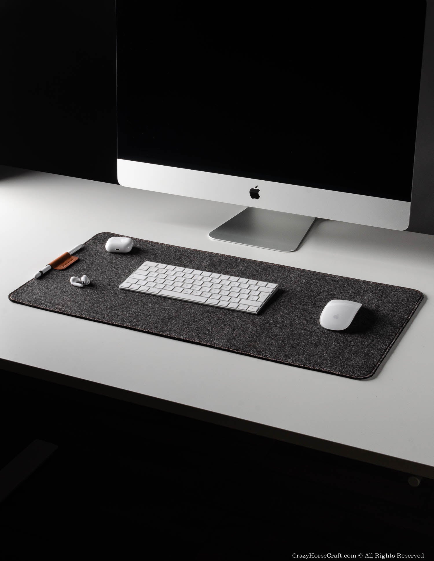 Crazy Horse Craft Desk Accessories 100% Wool Felt Desk Mat tappetino Alpine Green