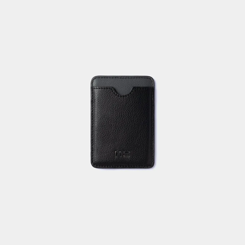 Miguel Bellido Accesorios funcionales Portacarte magnetico in pelle nera MagSafe