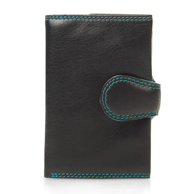 Visconti Slim porta carte nero aqua RFID con portamonete