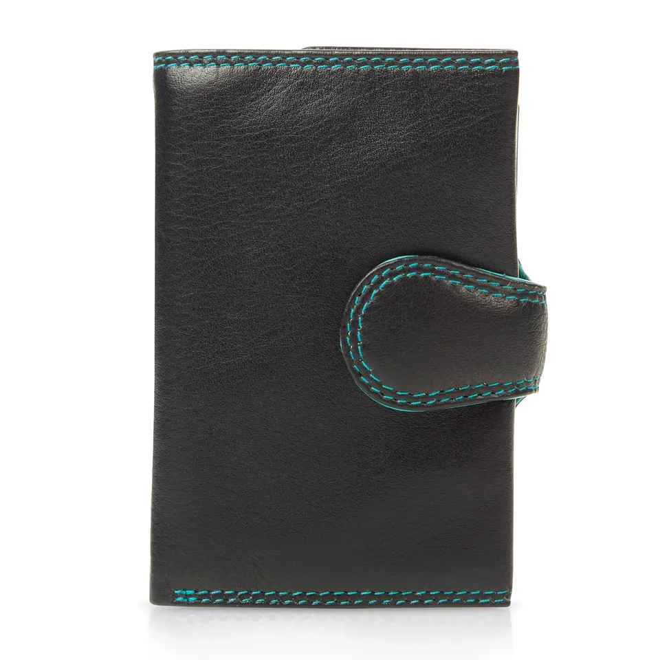 Visconti Slim porta carte nero aqua RFID con portamonete