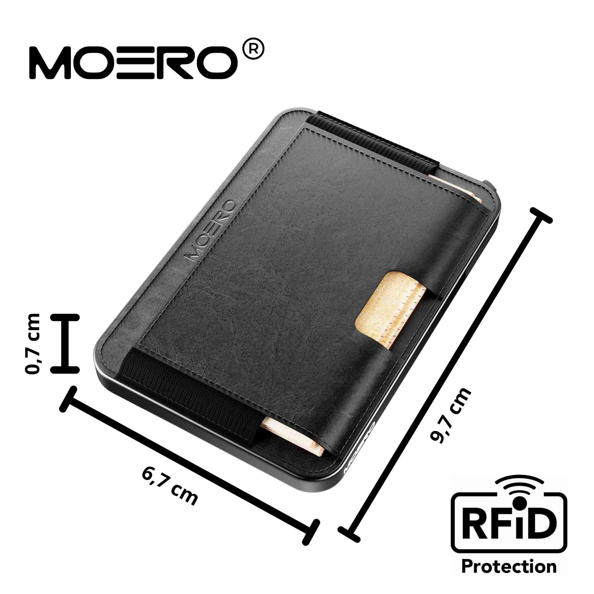 Moero Linea M2 M2 Pro Vintage Black portafoglio MagSafe RFID