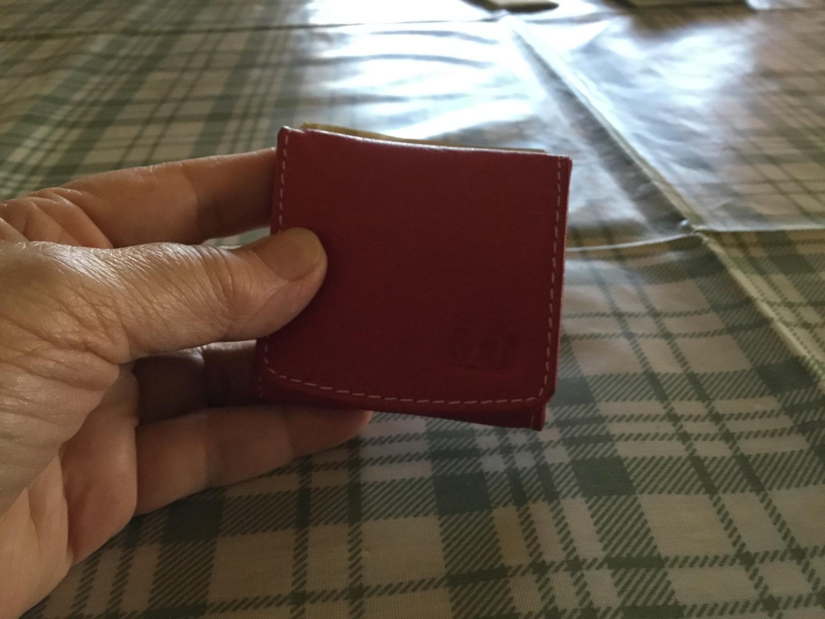 myledershop Münzbörsen Wiener Schachtel portamonete rosso in pelle di bufalo