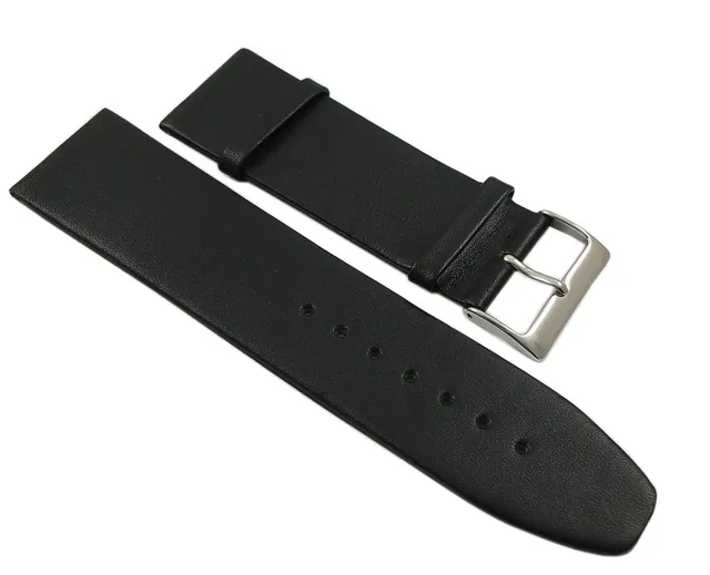 myledershop Uhrenarmbänder cinturino orologio 28 mm nero pelle di vitello