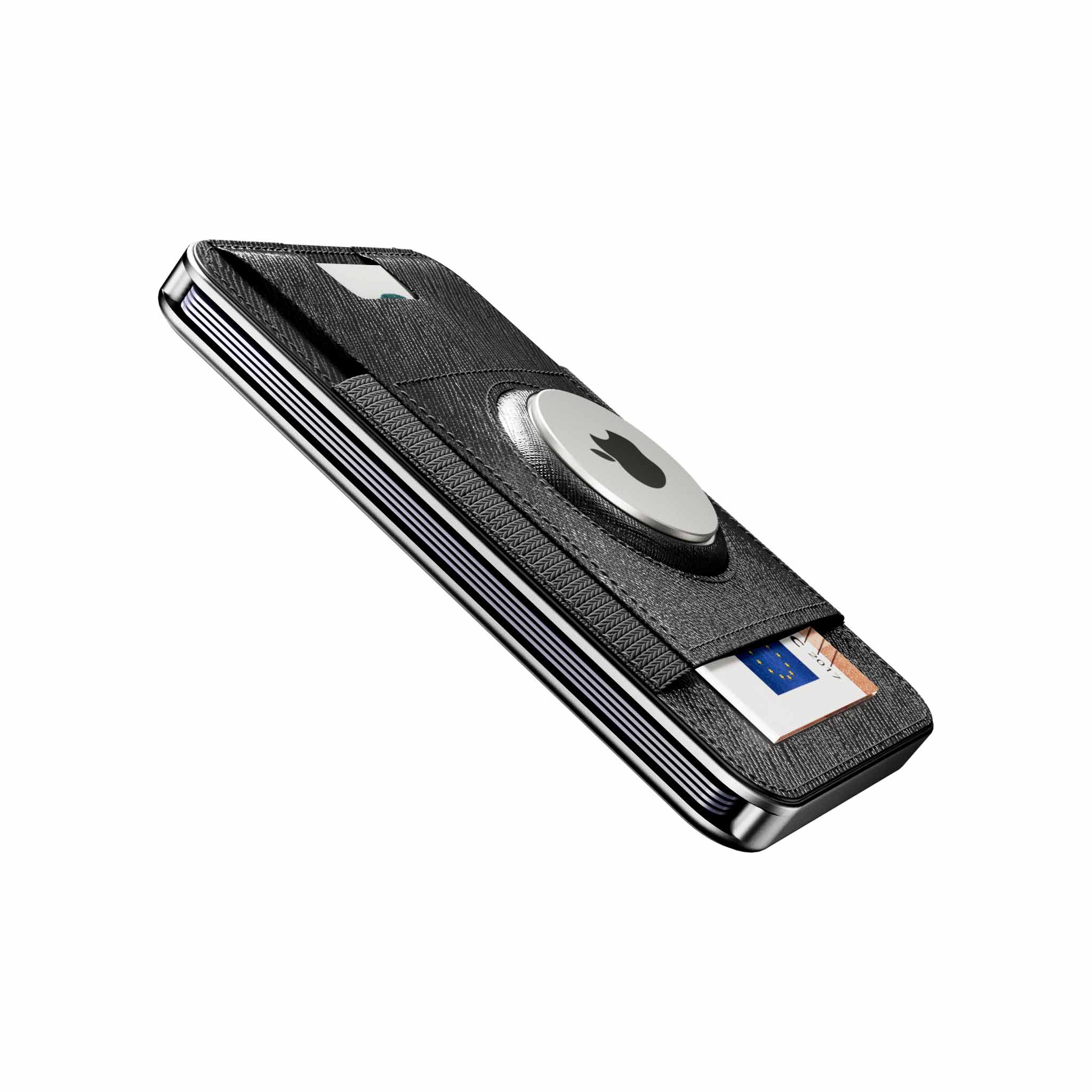 Moero Linea AirTag M2 Pro Airtag Saffiano Black portafoglio MagSafe RFID nero