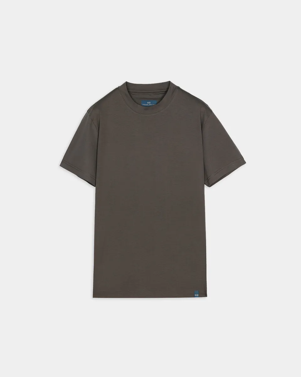 Miguel Bellido Polos y Camisetas Camiseta 100% algodón cuello redondo maglietta beige topo