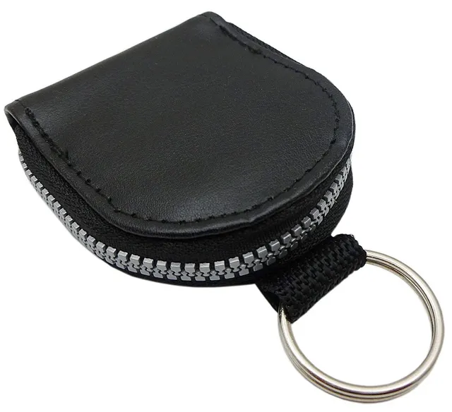 myledershop Schlüsseltaschen portachiavi nero con portamonete