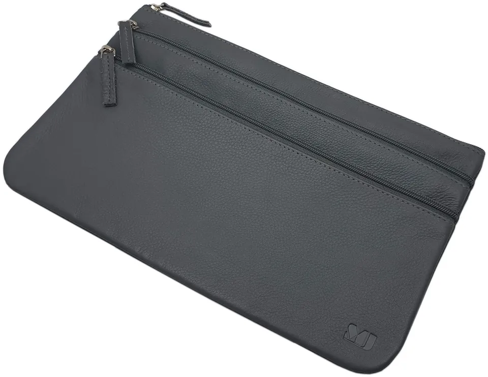 myledershop Banktaschen Grande DDDM portafoglio banca grigio 3 scomparti