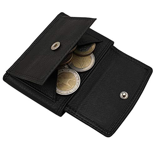 myledershop Münzbörsen Vacchetta-nappa mini portamonete Wiener Schachtel nero