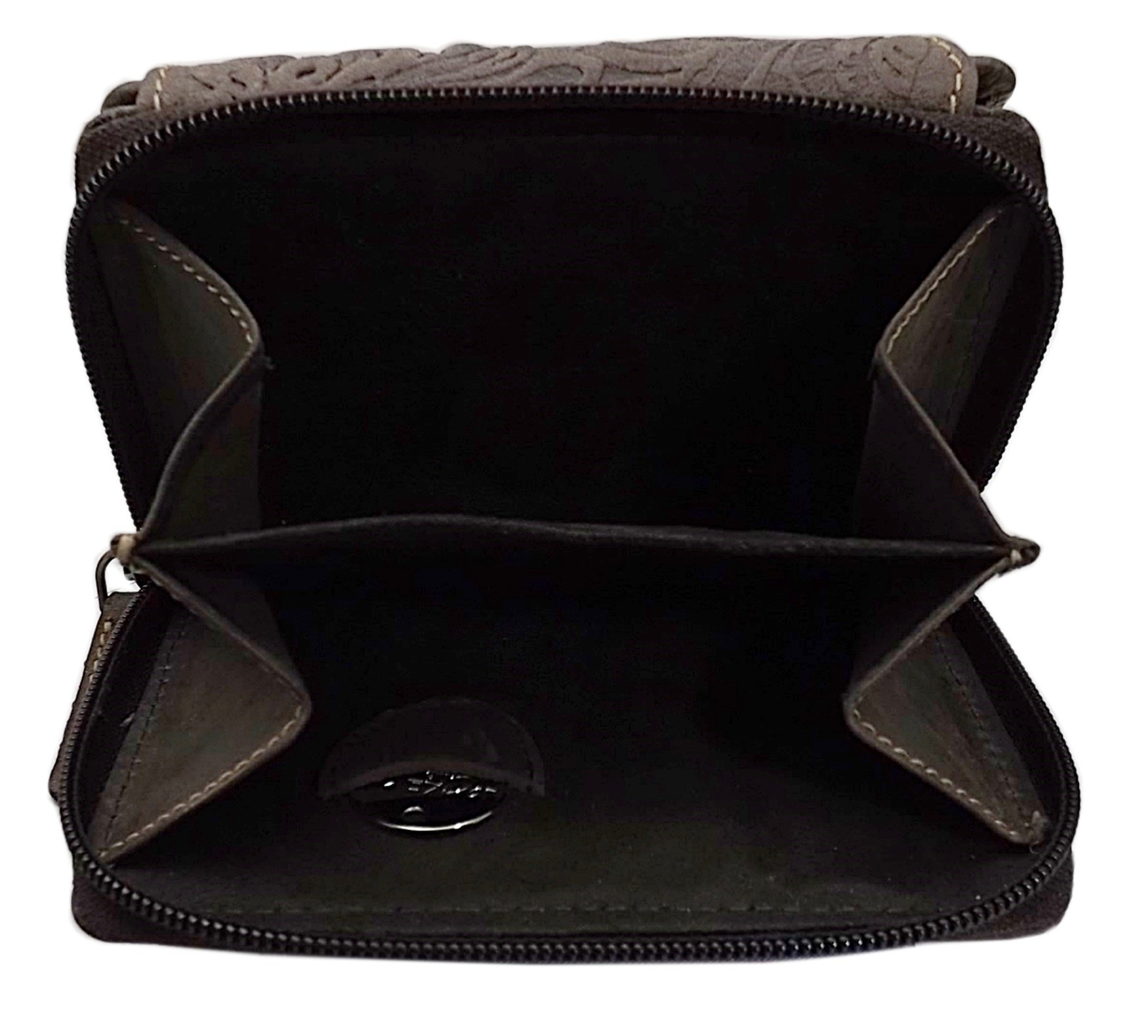 myledershop Damen Geldbörsen portafoglio donna vacchetta marrone RFID NFC