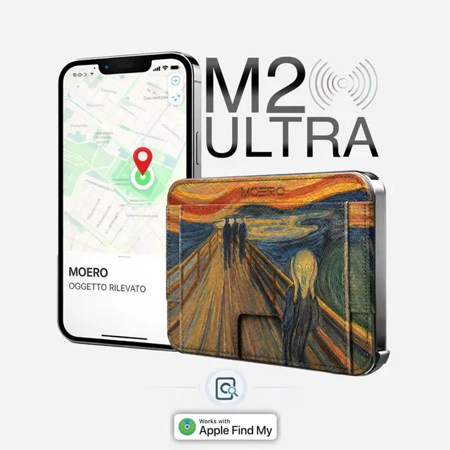 Moero Edizioni Speciali M2 Ultra L'urlo di Munch portafoglio MagSafe Find My