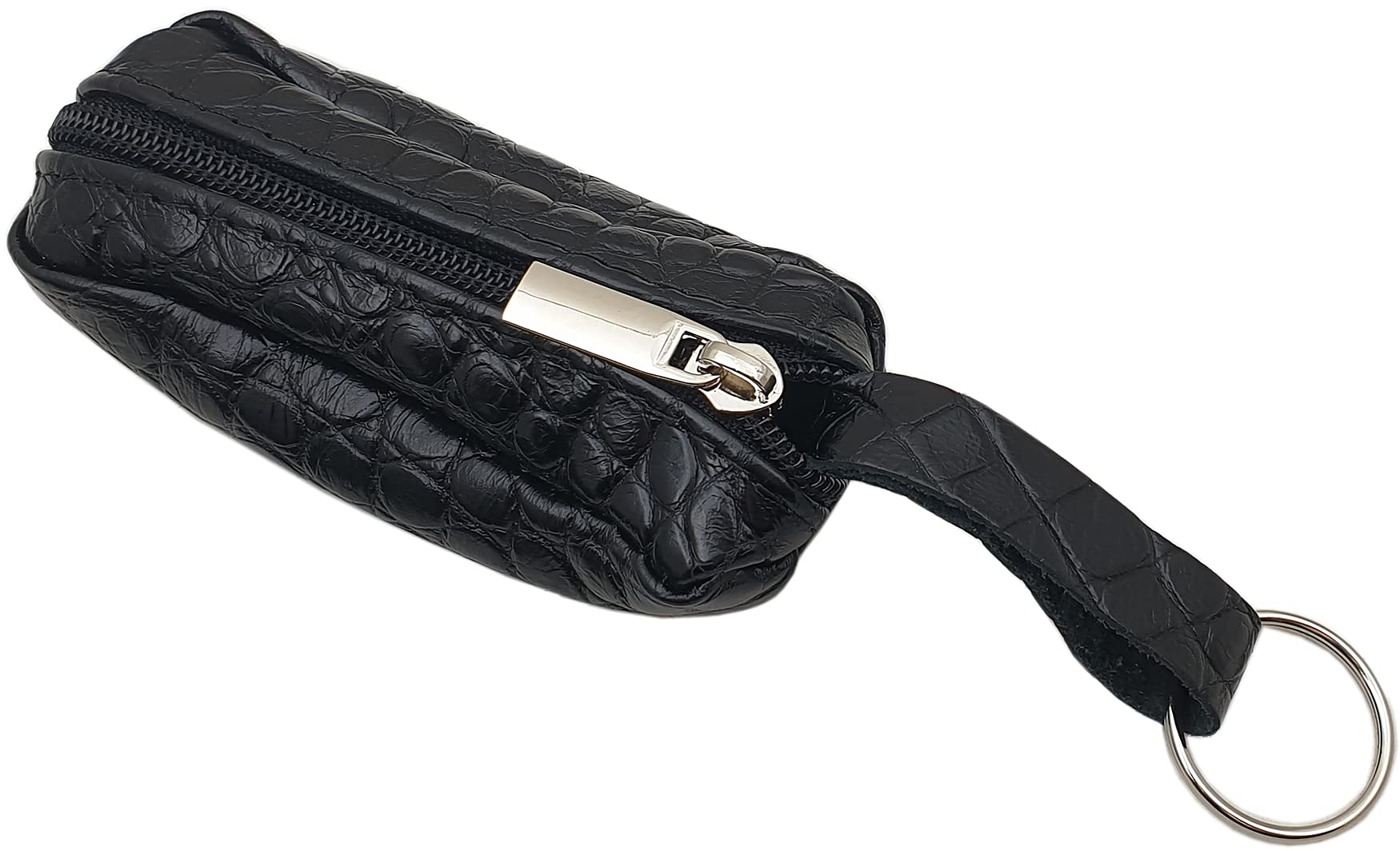 myledershop Schlüsselanhänger custodia per chiavi auto in pelle nera