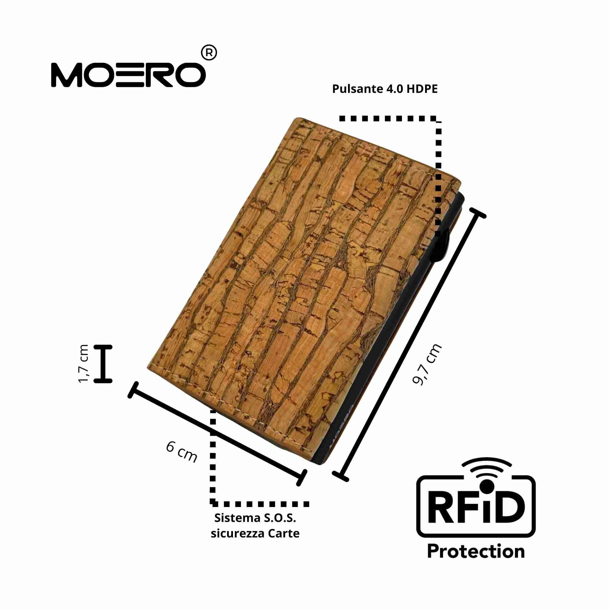 Moero Linea PRO Sughero di Sardegna portafoglio Black 4.0 RFID