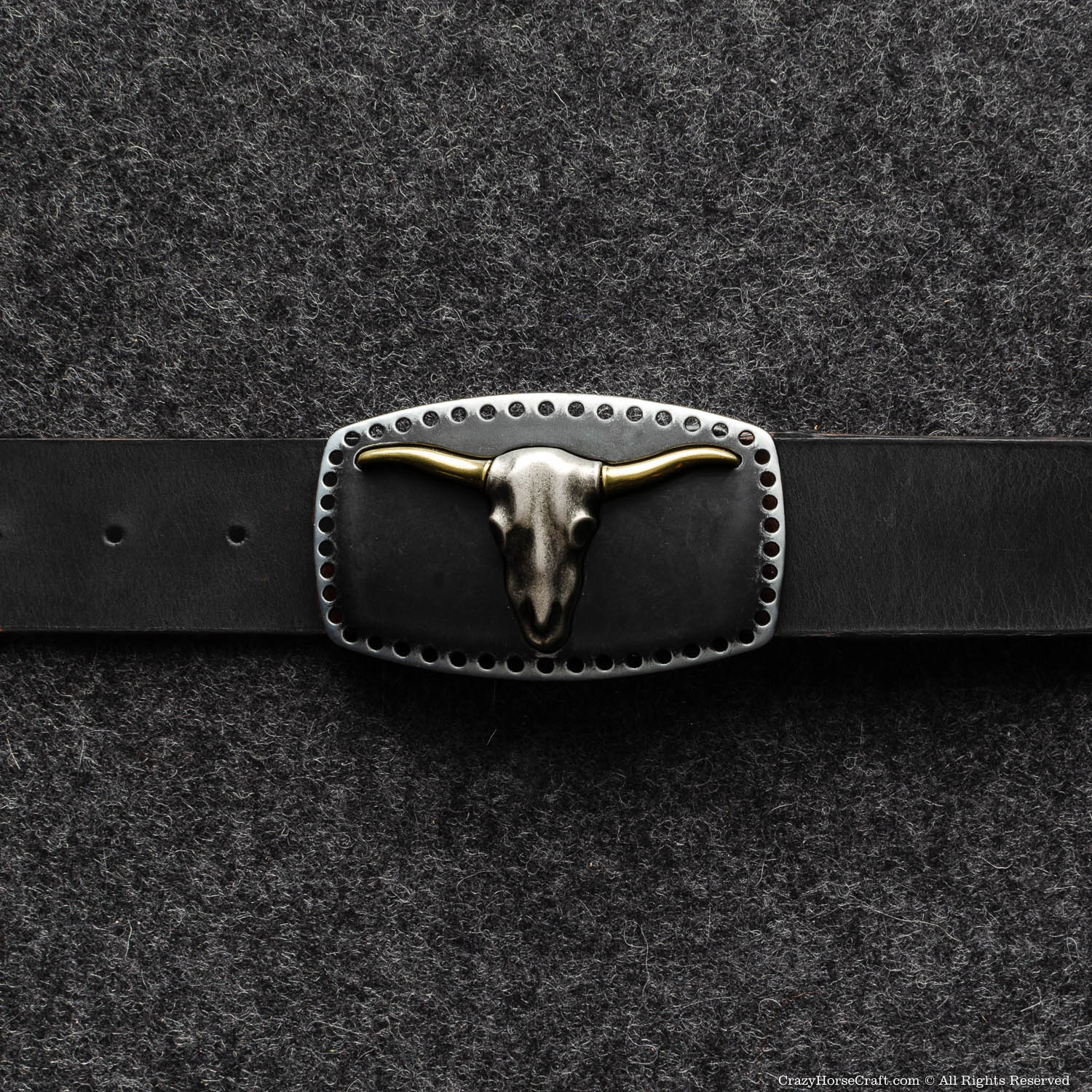 Crazy Horse Craft Belts cintura in pelle nera XS