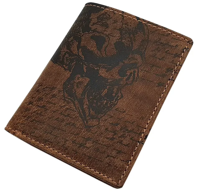 myledershop Herren Geldbörsen Modello 1 portafoglio verticale cognac RFID