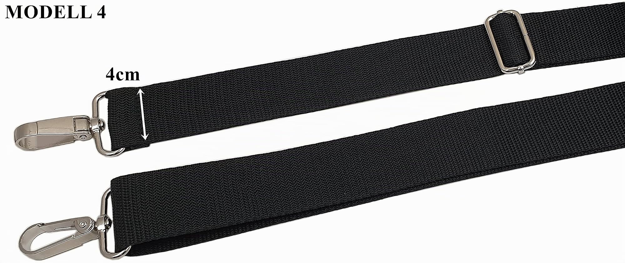 myledershop Tragegurte Modello 3 tracolla nera 3 cm regolabile