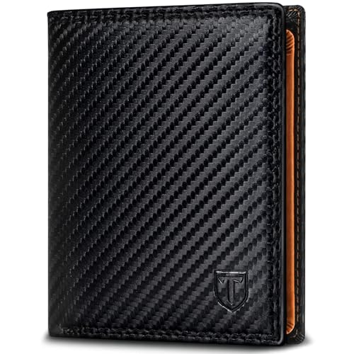 TENBST Classic Wallet portafoglio uomo nero arancione 1 pezzo RFID