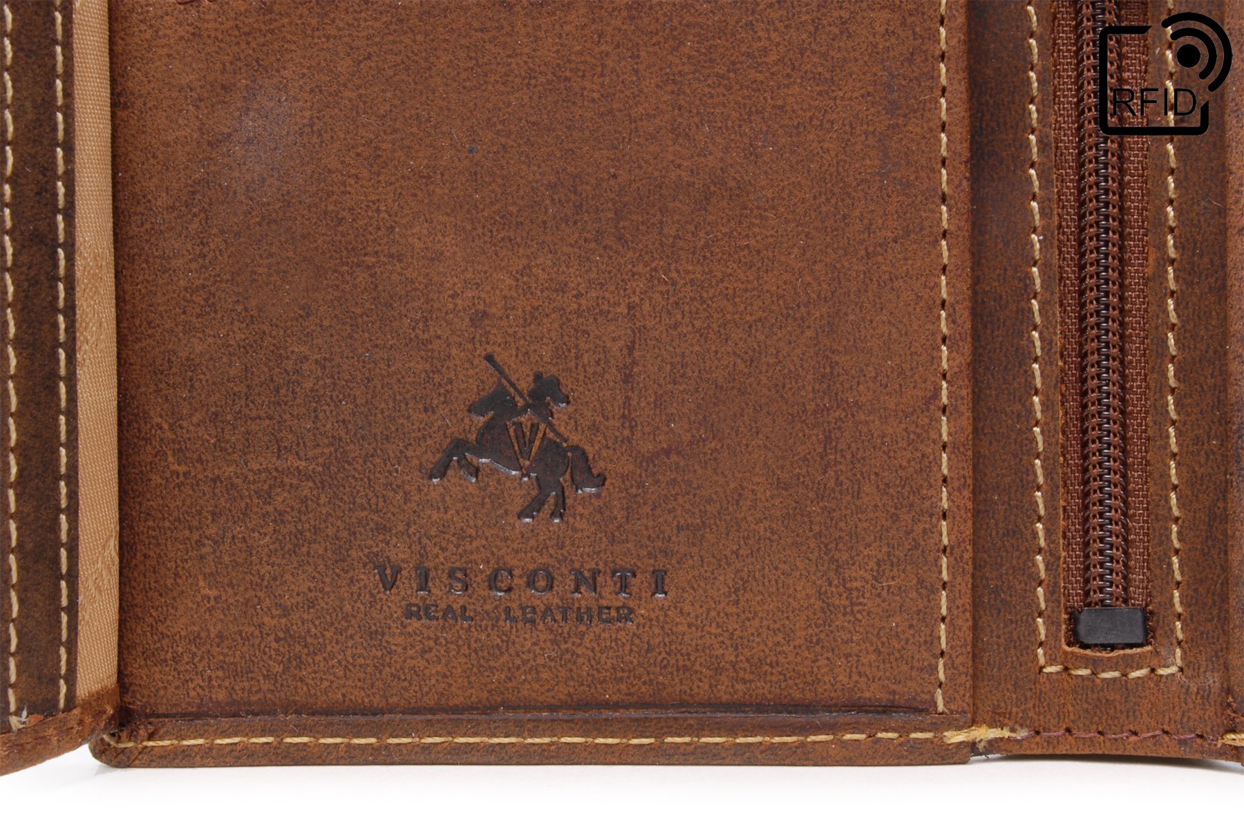 Visconti Hunters Wallets 709 Rifle portafoglio uomo Olio Marrone Chiaro RFID