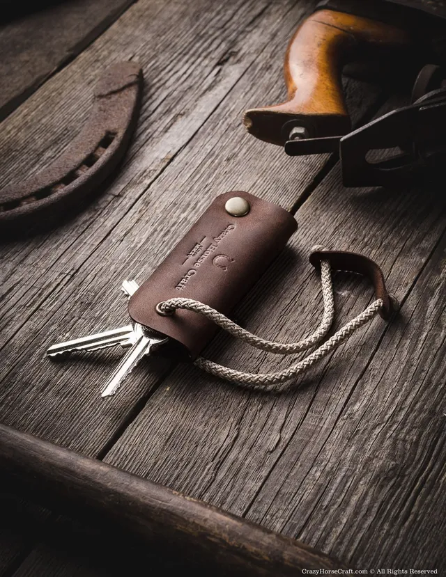 Crazy Horse Craft Key Holders portachiavi Wood Brown in pelle