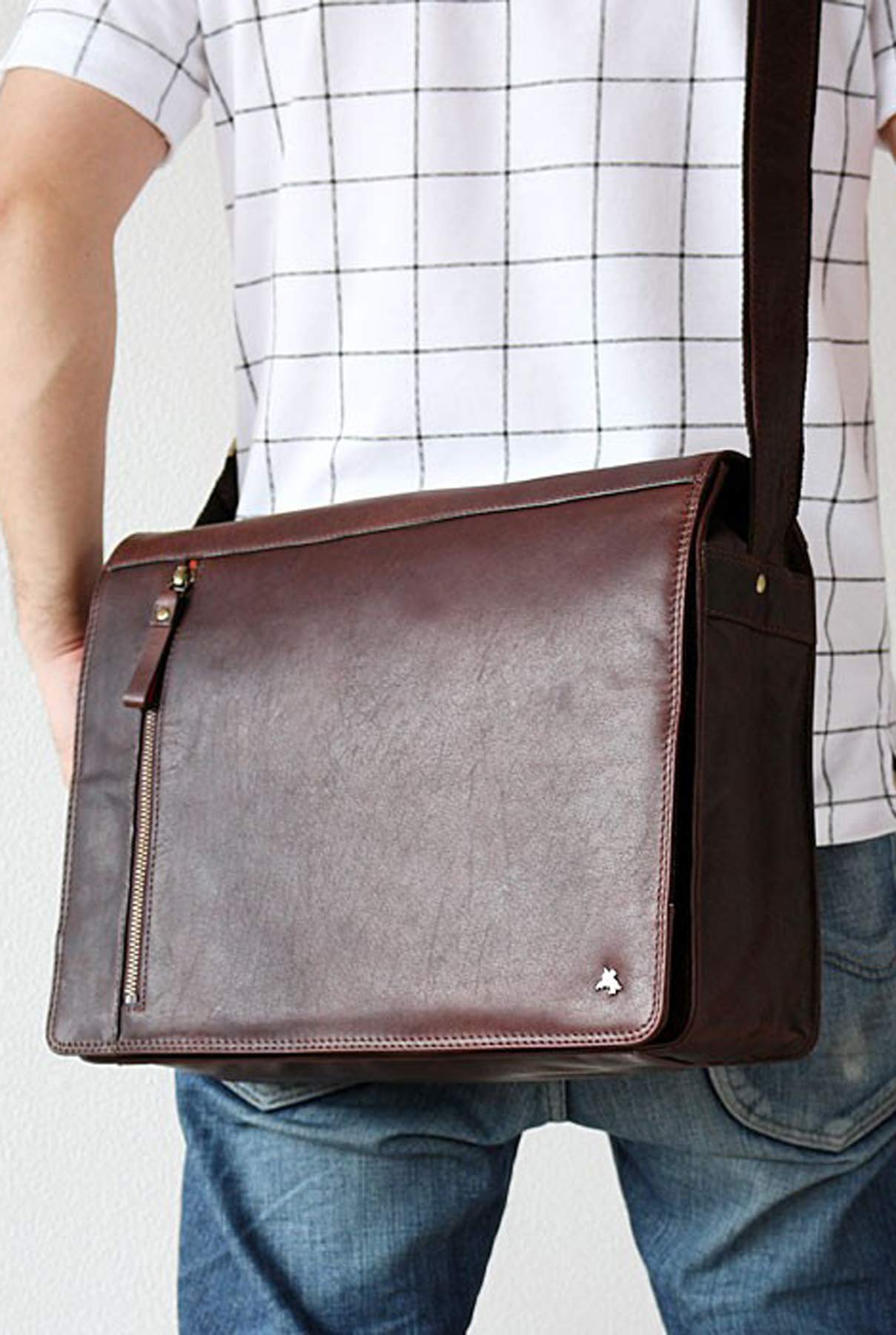 Visconti Hunters Bags ML23 Carter borsa messenger marrone in pelle