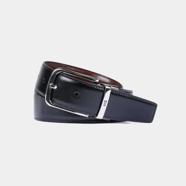 Miguel Bellido Cinturones cintura reversibile in pelle marrone nero taglia 85 tagliabile