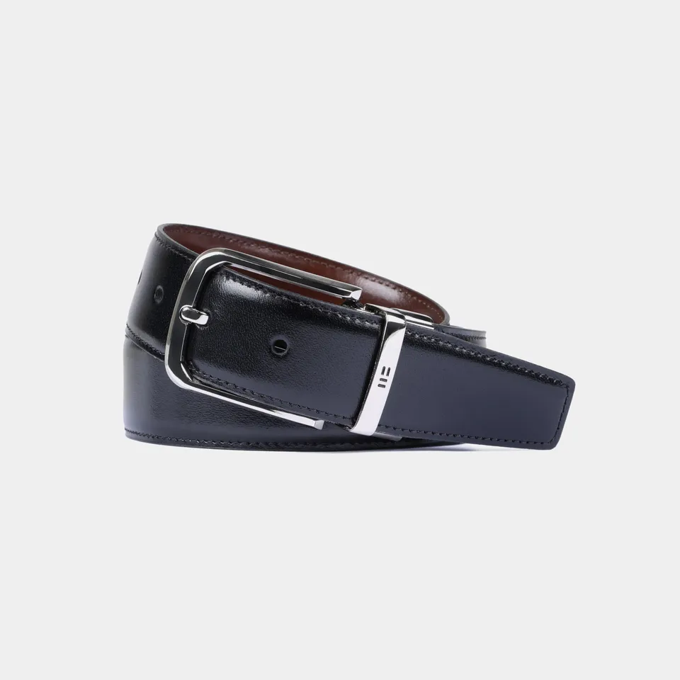Miguel Bellido Cinturones cintura reversibile in pelle marrone nero taglia 85 tagliabile