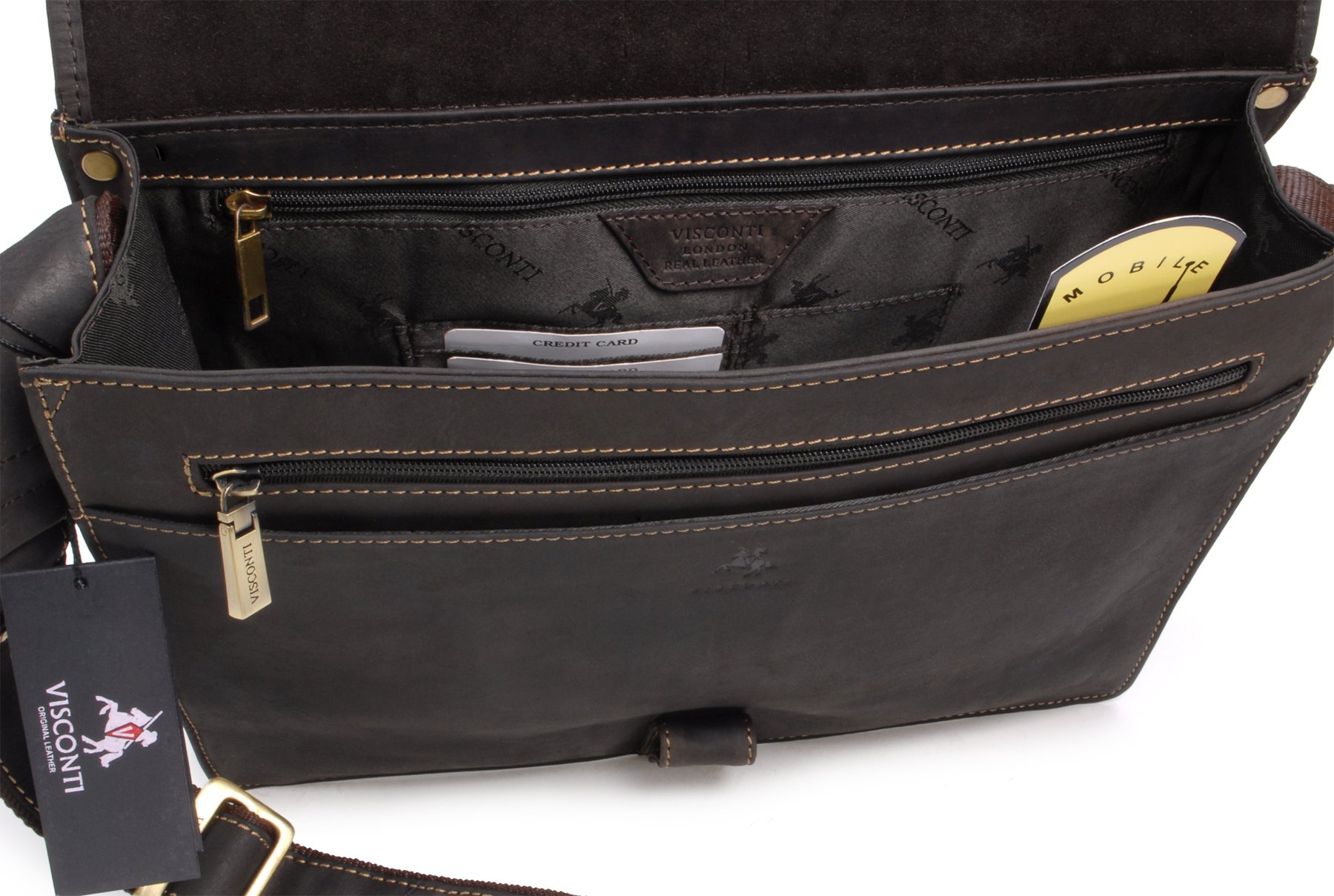 Visconti Hunters Bags 18797 Chiaro borsa messenger pelle PC 13