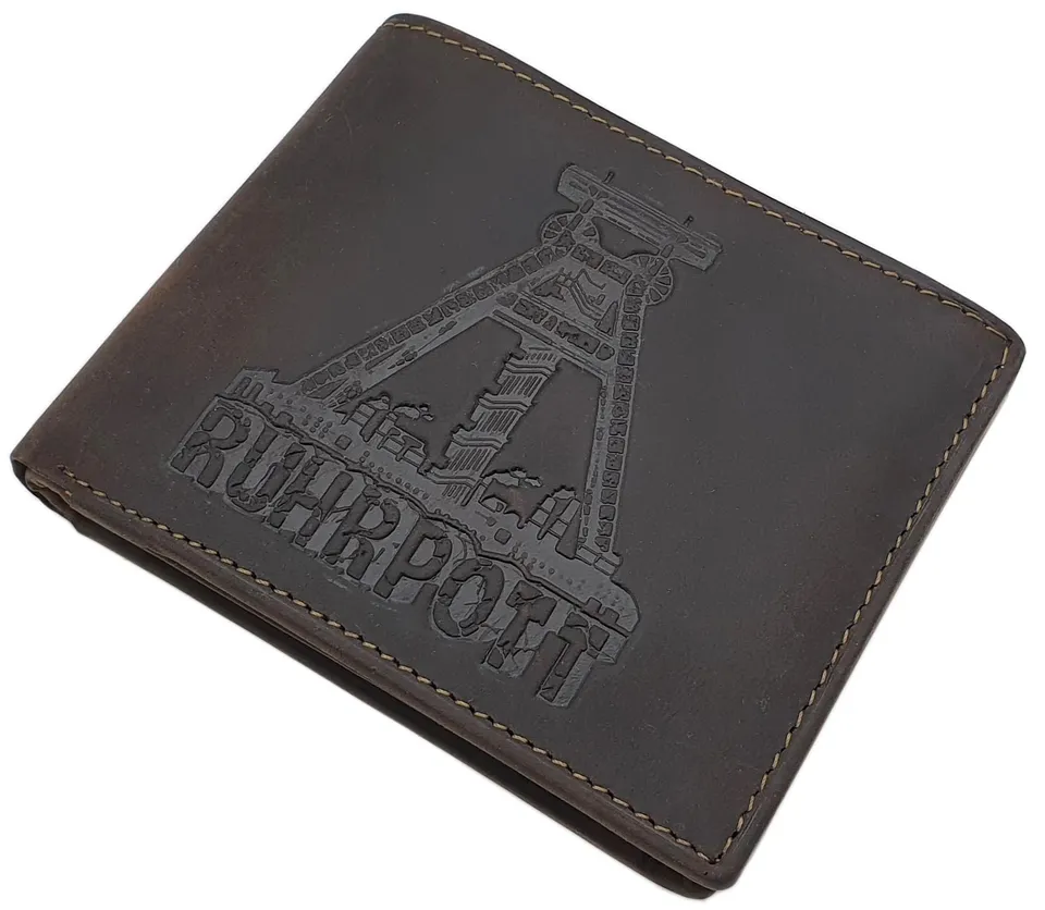 myledershop Herren Geldbörsen Modello 2 portafoglio orizzontale marrone RFID