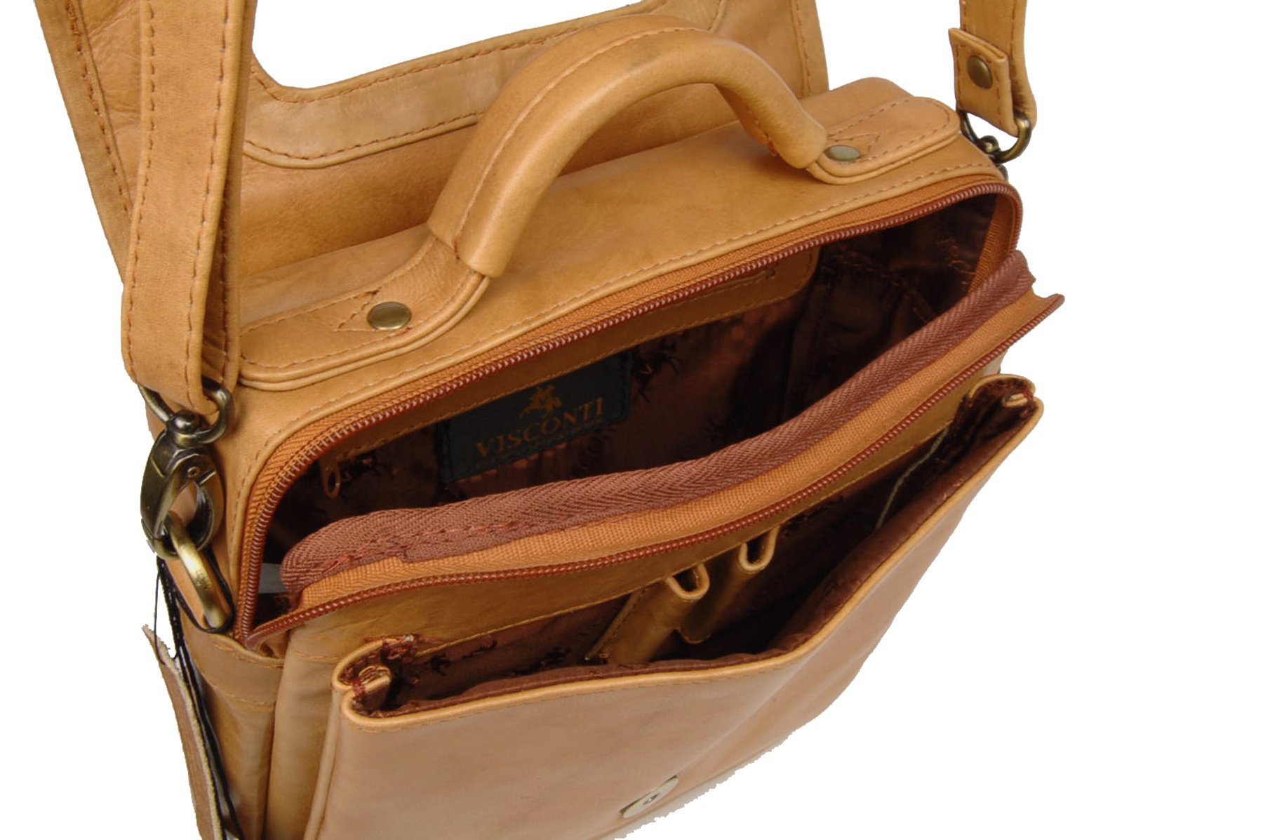 Visconti Atlantic 1603 Grace borsa a tracolla sabbia in pelle