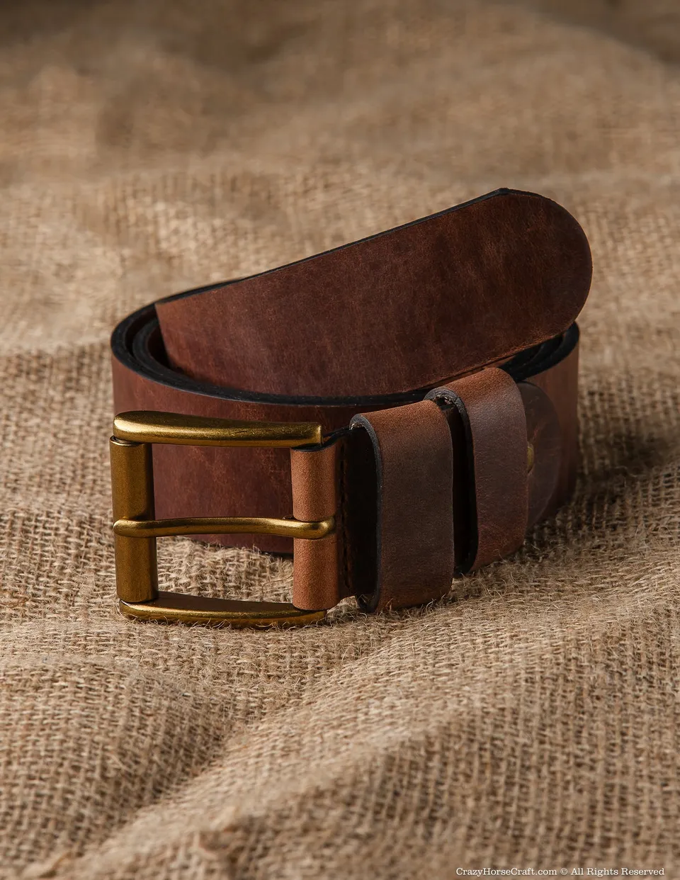 Crazy Horse Craft Belts Vegetable Tanned Leather Belt cintura marrone classica