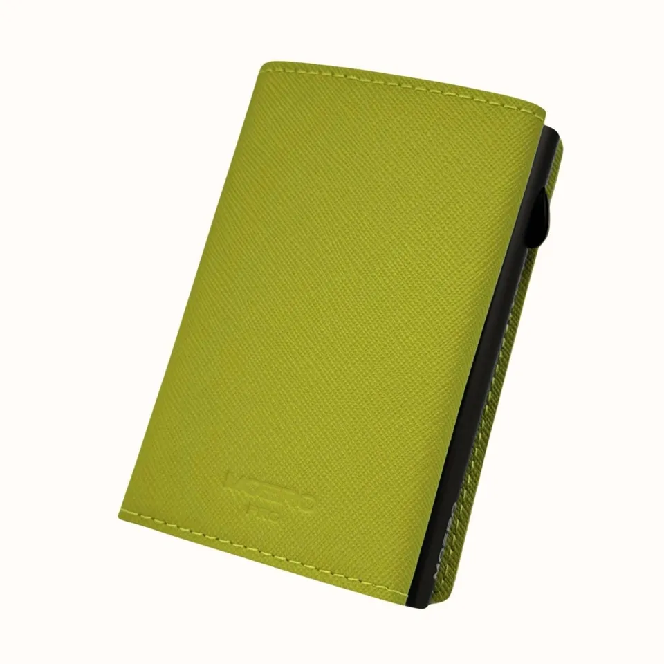 Moero Linea PRO PRO Zip Saffiano portafoglio Lime 4.0 antigraffio