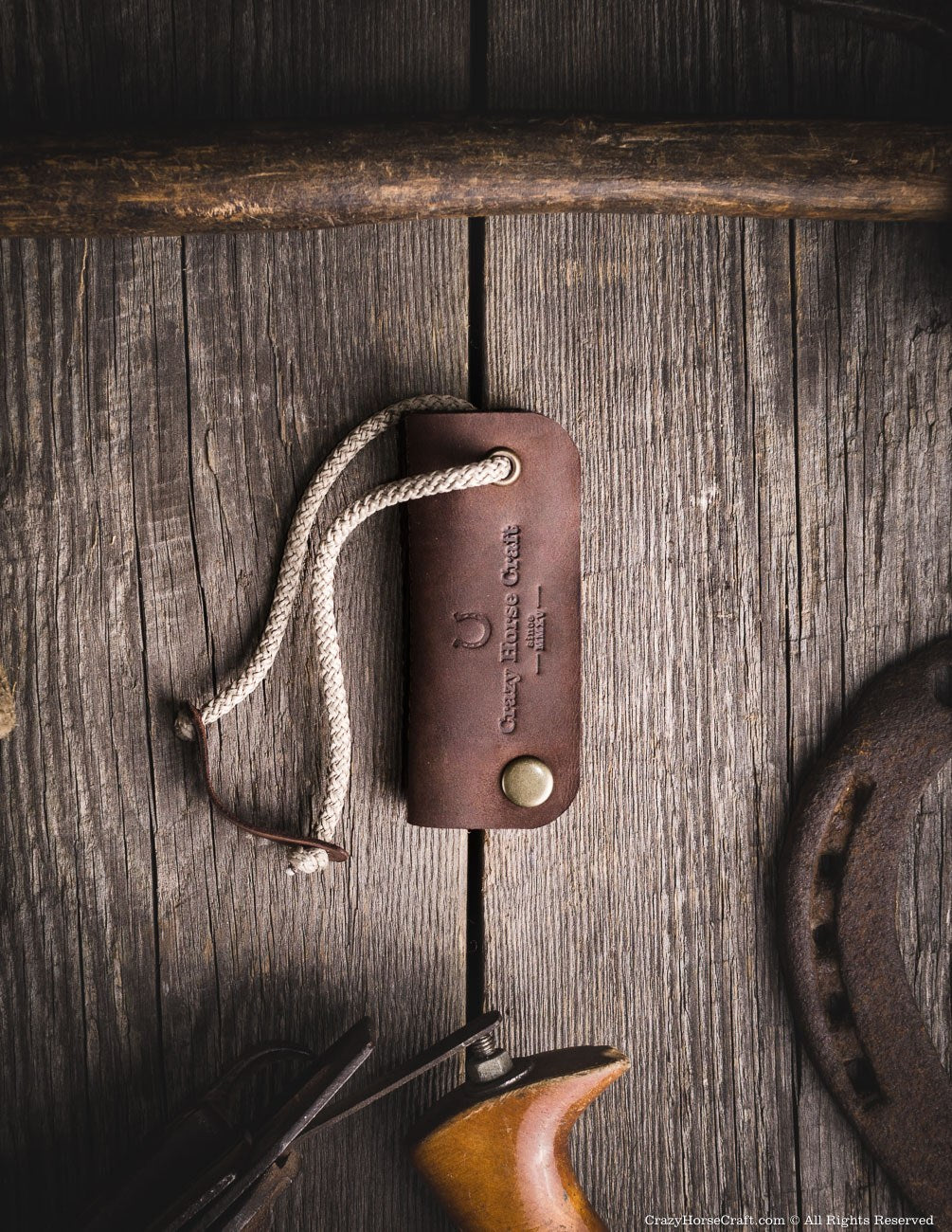 Crazy Horse Craft Key Holders portachiavi Wood Brown in pelle