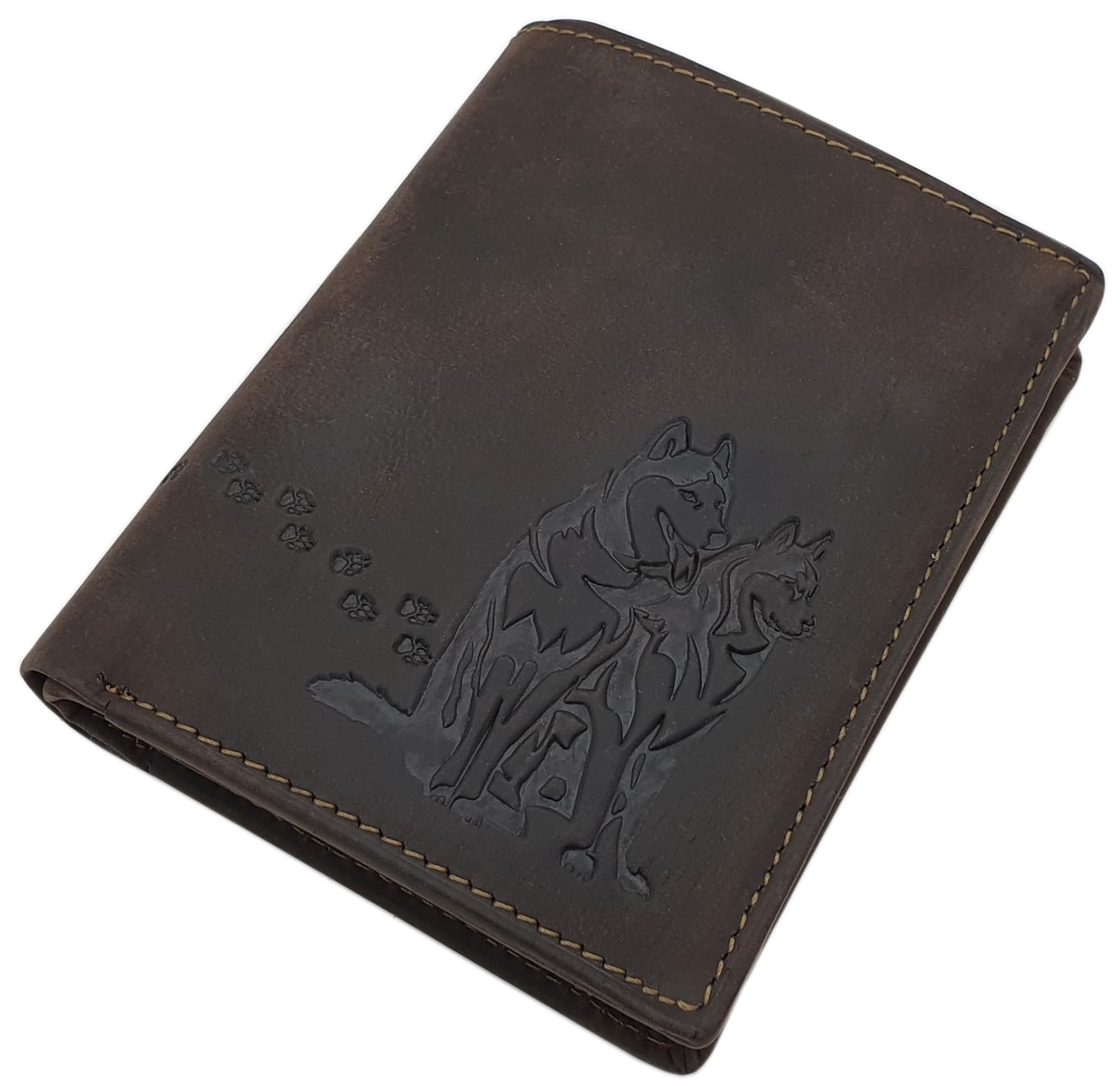myledershop Herren Geldbörsen Modello 1 portafoglio verticale marrone RFID