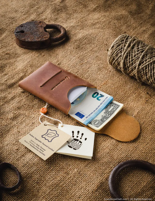 Crazy Horse Craft Wallets & Card Holders portafoglio slim Classic Brown
