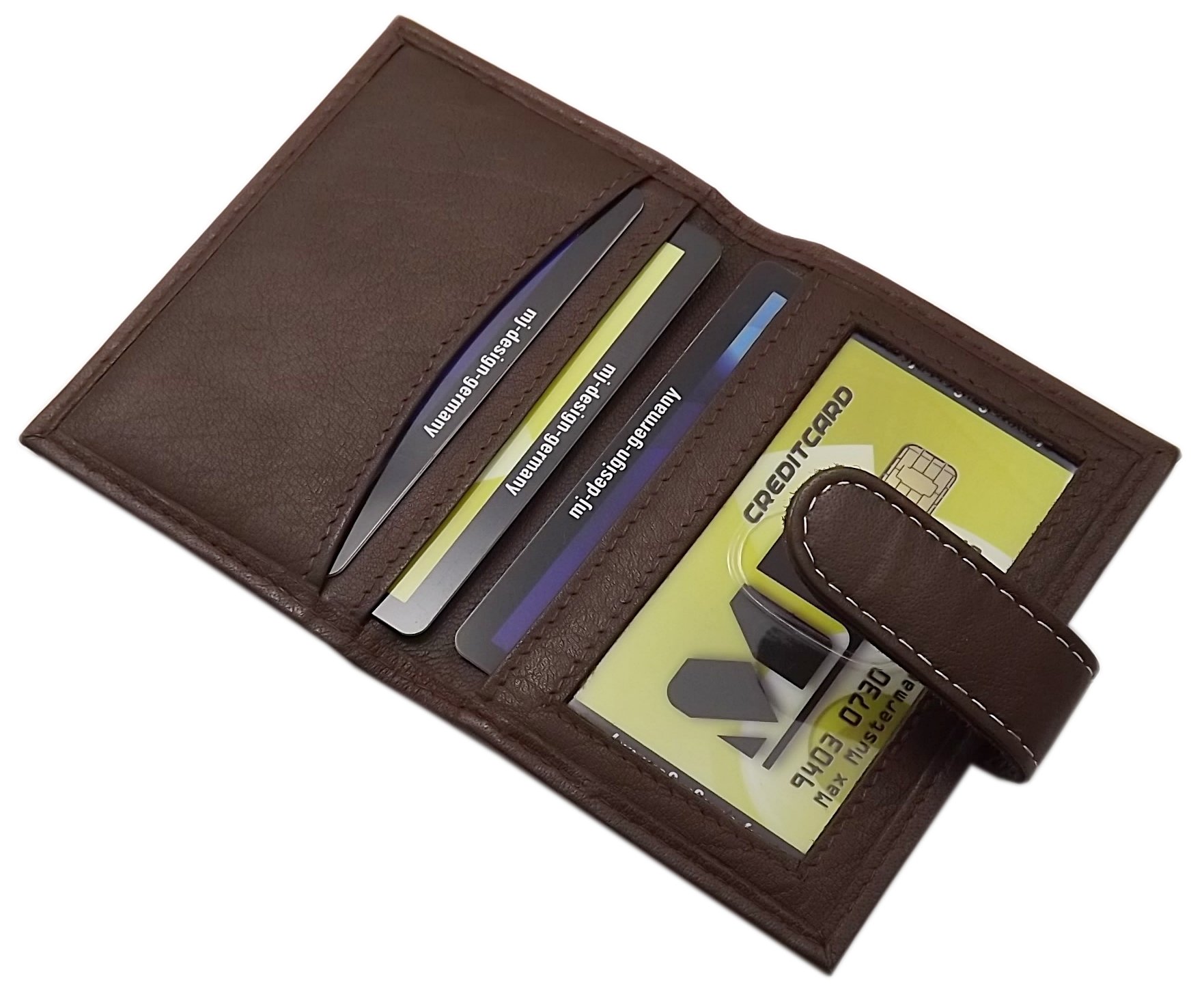 myledershop Kredit- und Visitenkartenetuis porta carte Marrone 22 scomparti pelle bufalo