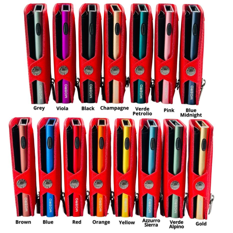 Moero Linea Classic Classic Zip portafoglio rosso con portamonete RFID