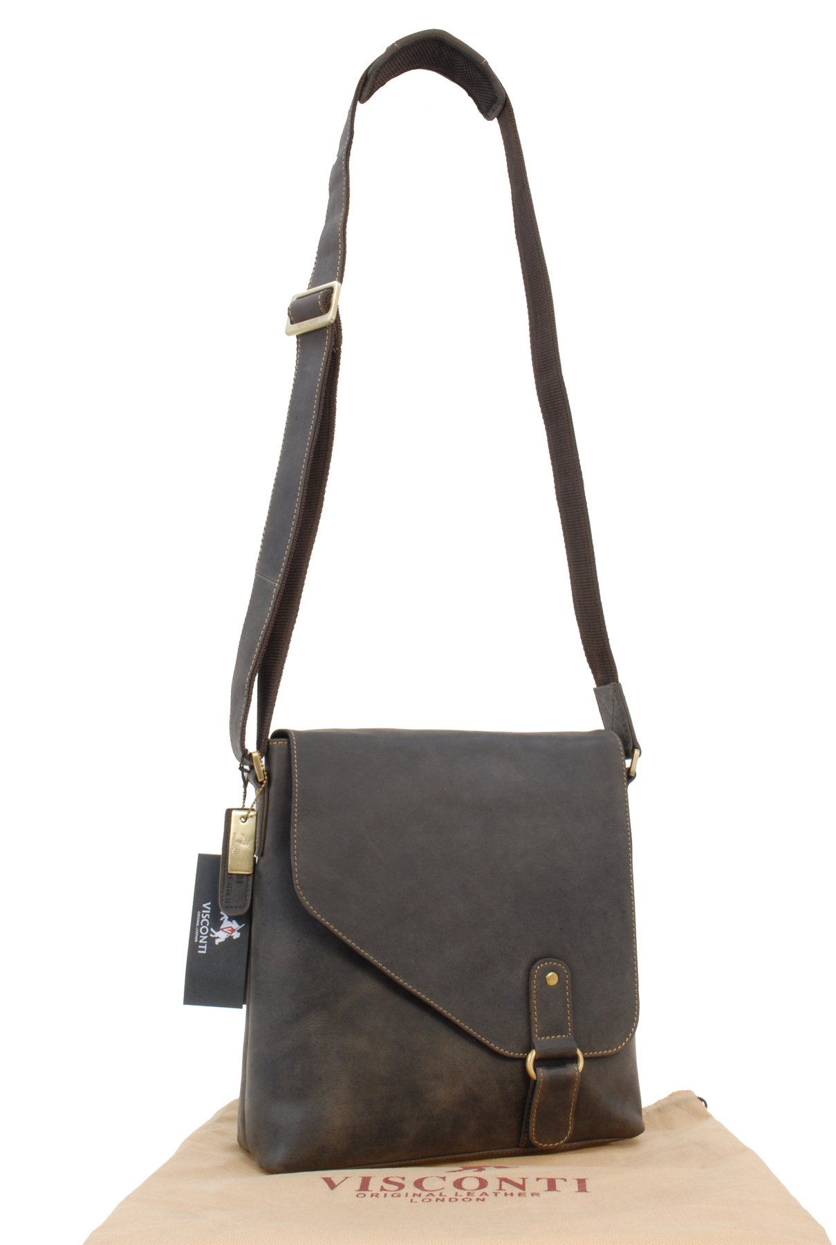 Visconti Hunters Bags 16071 Aspin borsa messenger in pelle marrone olio