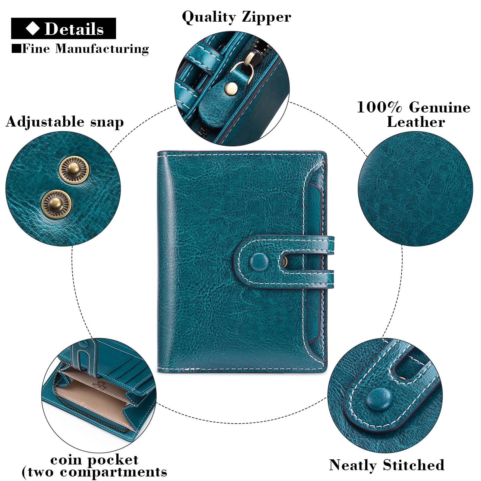 GOIACII SMALL WALLET portafoglio donna in pelle con blocco RFID