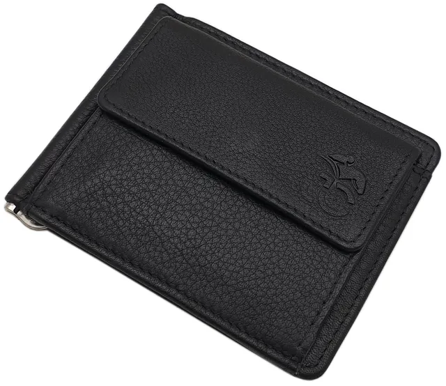 myledershop Brieftaschen portafoglio Vacchetta dollarclip nero