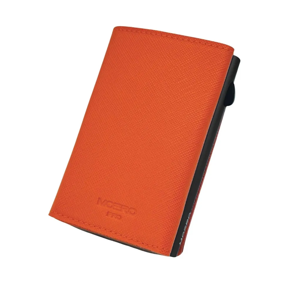Moero Linea PRO PRO Saffiano Portafoglio Orange RFID senza zip