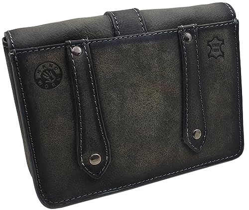 myledershop Gürtel-/Taschen marsupio in pelle di bufalo grigio vintage