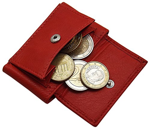 myledershop Herren Geldbörsen Piccolo portafoglio da uomo in pelle di vitello rosso