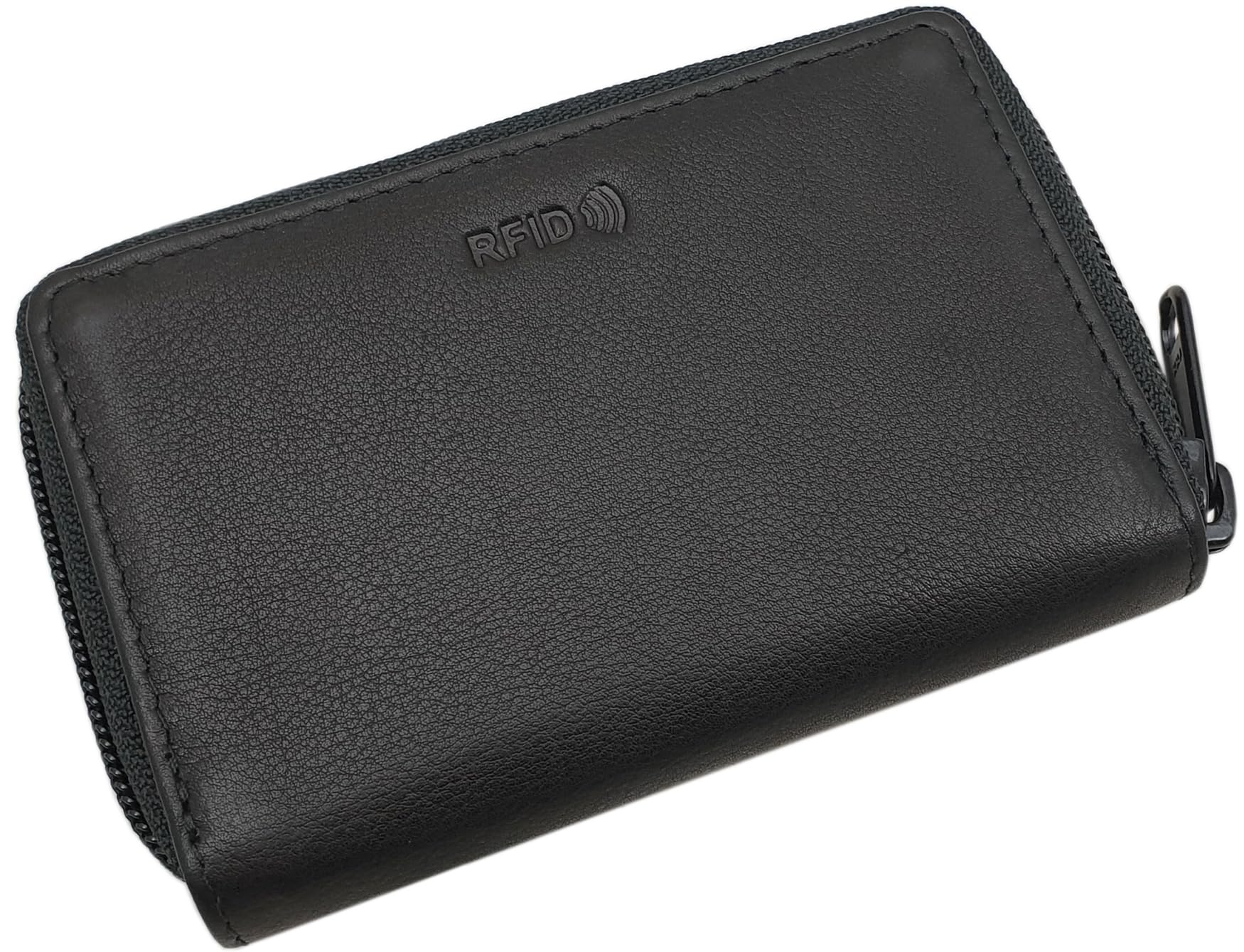 myledershop Kredit- und Visitenkartenetuis Vacchetta porta carte 13 scomparti nero RFID