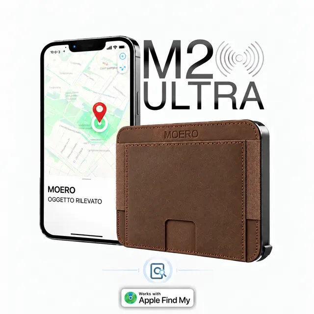 Moero Linea M2 Ultra M2 Ultra portafoglio Cioccolato MagSafe Find My