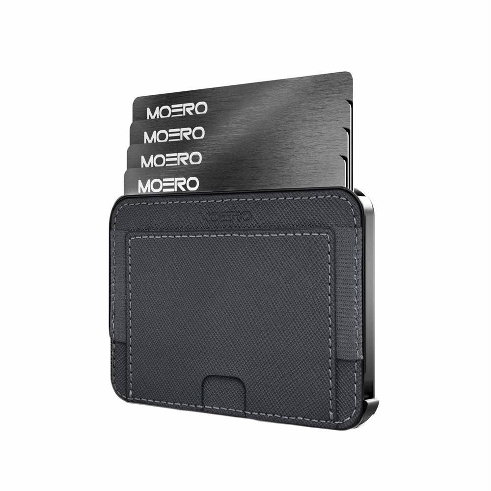 Moero Linea M2 M2 Pro Saffiano portafoglio grigio MagSafe RFID