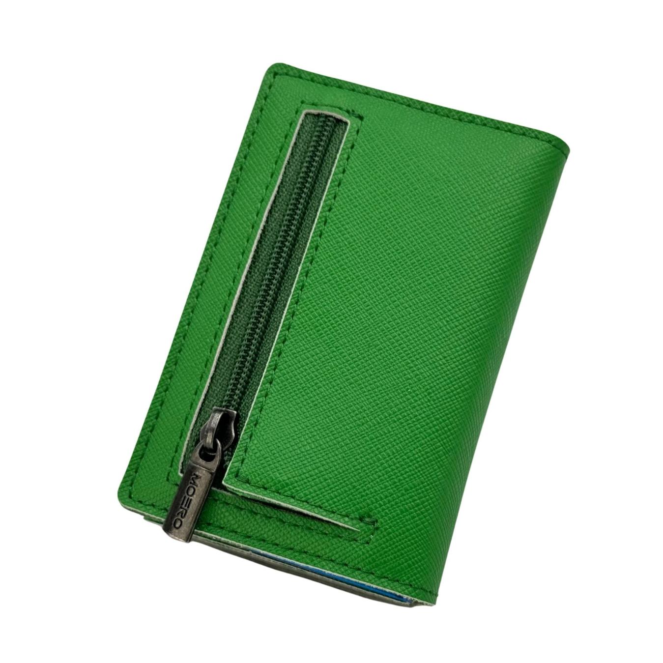 Moero Linea PRO Zip Saffiano portafoglio verde smeraldo RFID