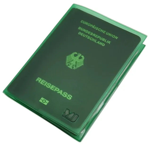 myledershop Impf- und Reisepass Mappen Custodie passaporto Verde 2 scomparti