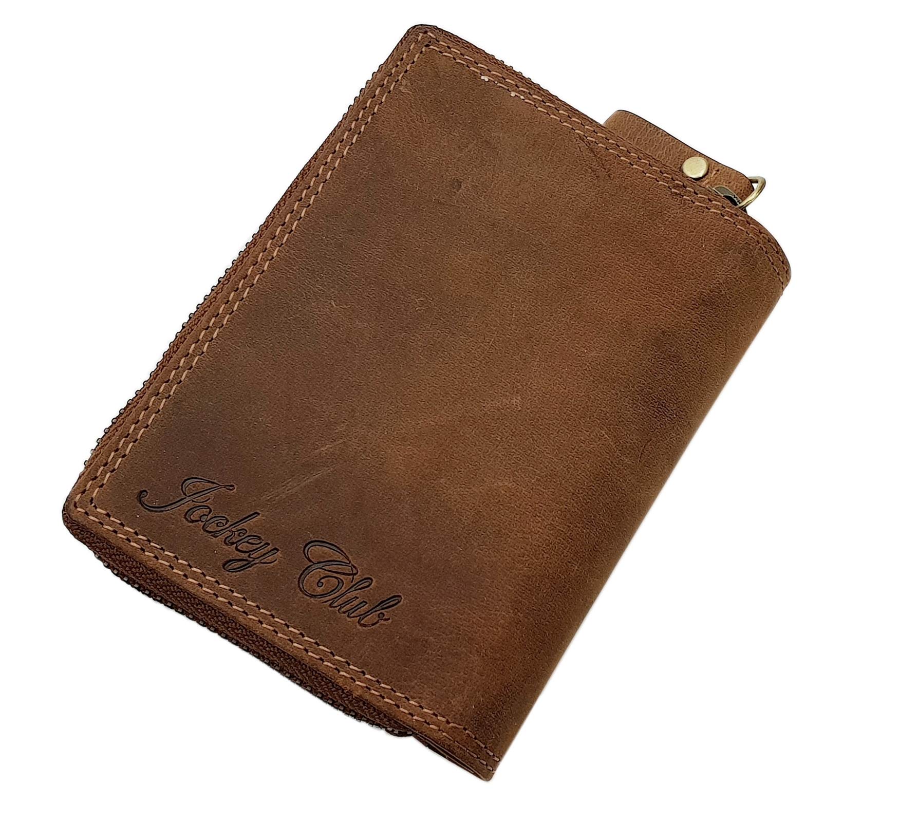 myledershop Damen Geldbörsen portafoglio donna cognac pelle bufalo RFID